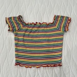 January 7 colorful striped crop top